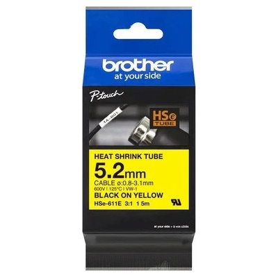 TZ páska HSe-611E žlutá černá 5 2 mm x 1 5 m smršťovací BROTHER 23328