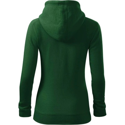 Mikina dámska trendy zipper s kapucňou fľaškovozelená