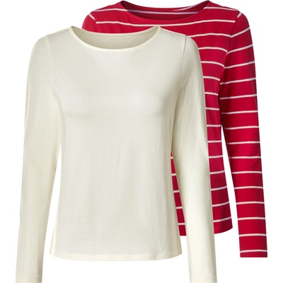 Esmara dámské triko s dlouhými rukávy 2 kusy červená/bílá – Zboží Mobilmania