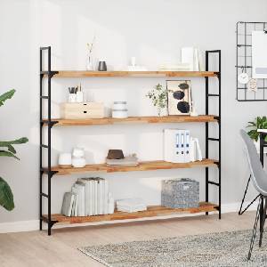 vidaXL Плаващ рафт, 120x20x4 см, маслен финиш, масивно дърво акация (3279591)