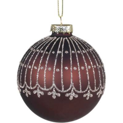 Chic Antique Vánoční ozdoba se stříbrnými ornamenty Chocolate