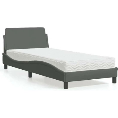 vidaXL 11461.3208285 Postel s matrací Dover tmavě šedá textil