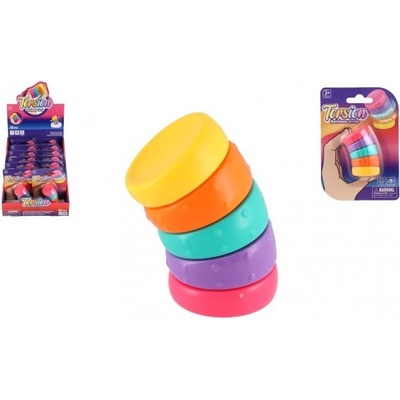 Teddies Fidget duhový antistresový plast 5,5cm 9x13cm