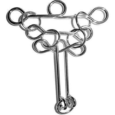 Kovový hlavolam Věšák