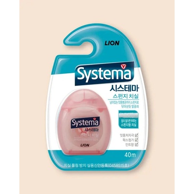 Lion Systema Sponge Dental Floss Pink 40 m