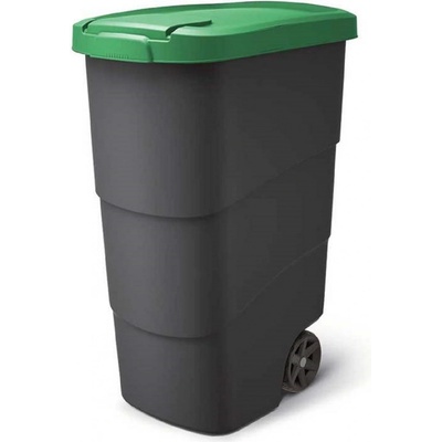 Prosperplast Wheeler 90 l antracit se zeleným víkem NBWB90-362C – Zboží Dáma