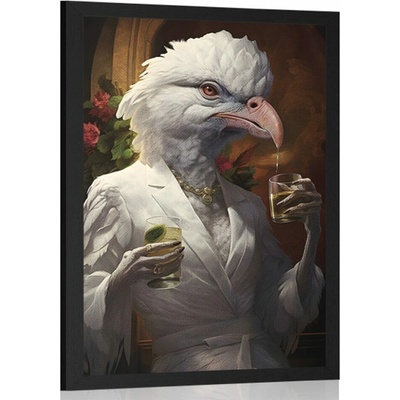 Plakát zvířecí gangster ptačí samička - 30x45 white