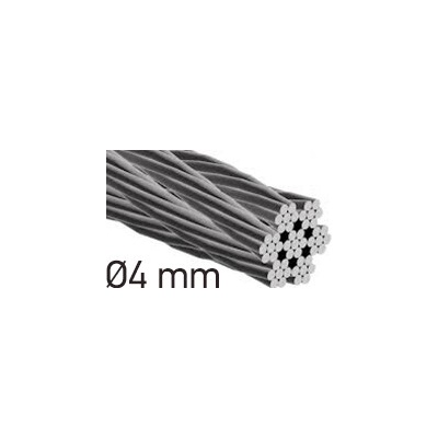 Drát z nerezové oceli Ø4mm, 7x7 drátů, INOX AISI316