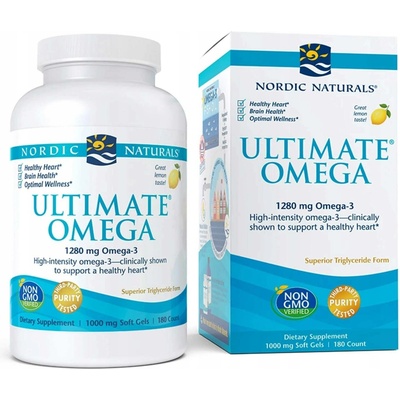 Nordic Naturals Ultimate Omega 1280 mg citrón 180 softgel kapslí