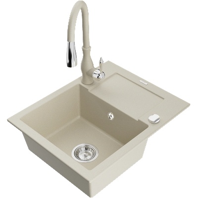 Mexen Enzo гранитна мивка с 1 корито с отцеждащо пространство и кухненски (6506-69-672601-69)