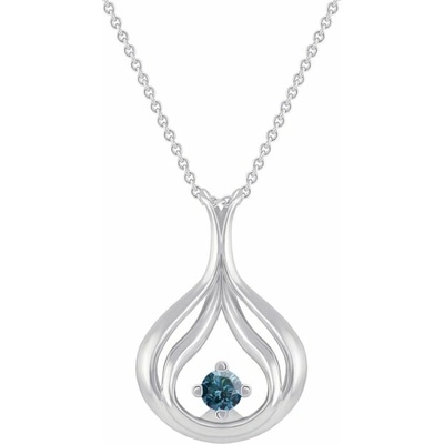 Eppi Elegantný zlatý prívesok s modrým diamantom Havannah P37018