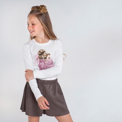 Mayoral dívčí KOŽENKOVÉ kratasy 7954 HNĚDÉ