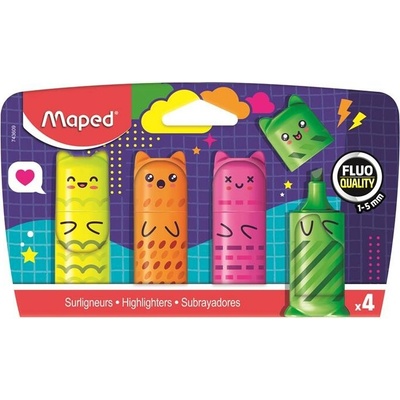Maped Fluo Peps Mini Kawaii 4 různé barvy 743609