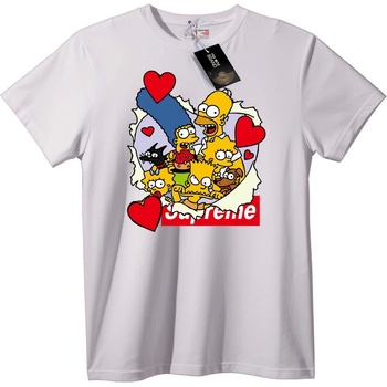 NOONEBRAND Тениска Simpsons Върховна Любов - S, White