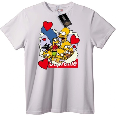 NOONEBRAND Тениска Simpsons Върховна Любов - S, White