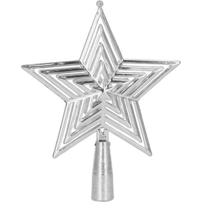 SPRINGOS Hviezda na vianočný stromček 18 cm strieborná