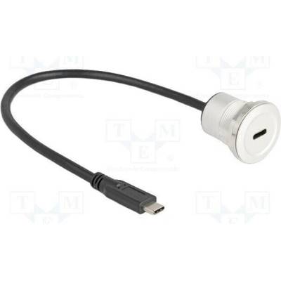Delock 88183 USB 2.0 USB C zásuvka USB C vidlice 0,3m černý