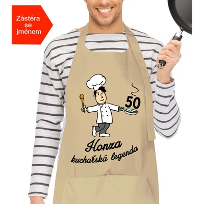 Kariban Zástěra pro muže K narozeninám Béžová Beige