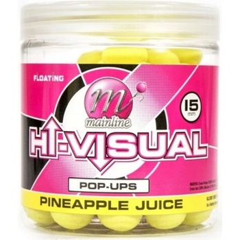 Mainline Plávajúce Boilies High Visual Pop-ups Pineapple Juice 15mm 50ks
