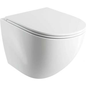 Omnires Ottawa Comfort - Окачена тоалетна чиния със седалка SoftClose, Rimless, лъскаво бяла OTTAWACSPMWBP (OTTAWACSPMWBP)