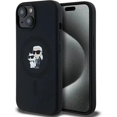 KARL LAGERFELD Кейс Karl Lagerfeld Silicone Karl&Choupette MagSafe за iPhone 15 Plus / 14 Plus, черен (3666339254056)
