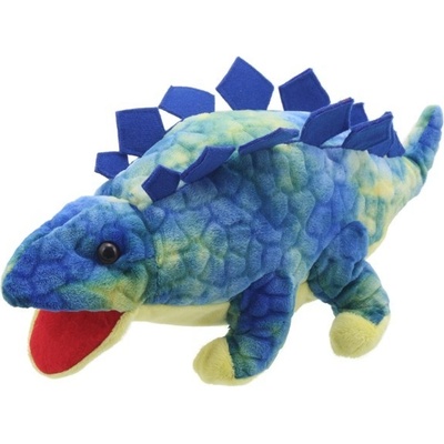 Dino maňásek na ruku Malý stegosaurus modrý Babys 35 cm