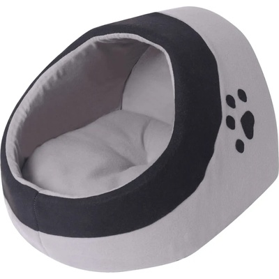 vidaXL Къща за котка, сиво и черно, M (131368)