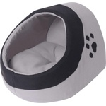 vidaXL Къща за котка, сиво и черно, M (131368)