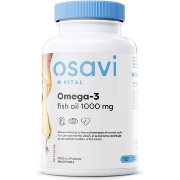 Osavi Omega-3 Fish Oil, 1000 mg, 60 гел капсули, Osavi