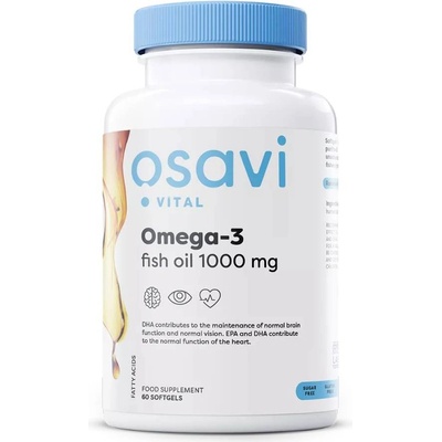 Osavi Omega-3 Fish Oil, 1000 mg, 60 гел капсули, Osavi