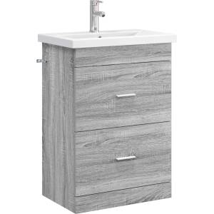 vidaXL Комплект мебели за баня Сив Сонома 61 x 40 x 84, 5 см (3404371)