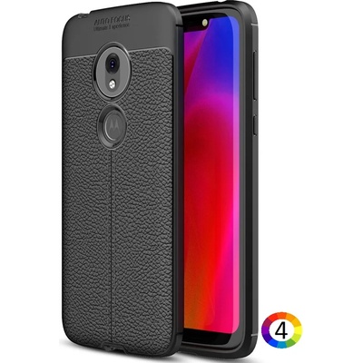 Motorola Moto G7 Play Удароустойчив Litchi Skin Калъф и Протектор