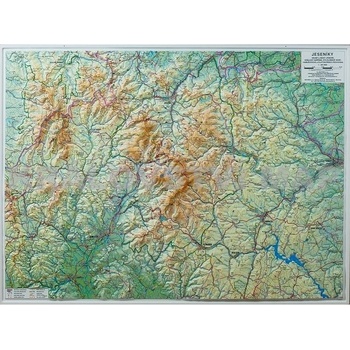 Kartografie HP Jeseníky - nástěnná plastická mapa Varianta: bez rámu, Provedení: plastická mapa
