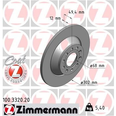 Brzdový kotúč ZIMMERMANN 100.3320.20 (100332020)