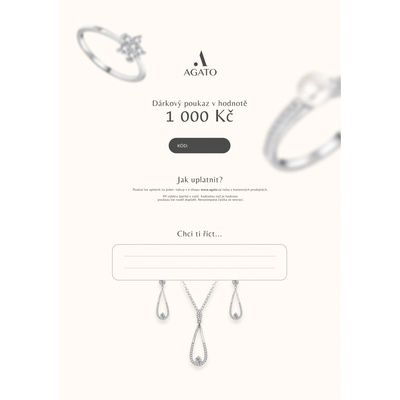 AGATO Dárkový poukaz na 1 000 Kč - elektronický