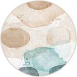 Mila Home Синьо-бежов кръгъл килим подходящ за пране ø 120 cm Puddle - Mila Home (HKC-YuvHali-35-120x120)
