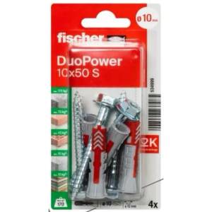 FISHER ДЮБЕЛ fischer 534999 duopower ф10х50мм С ВИНТ 4бр (534999)