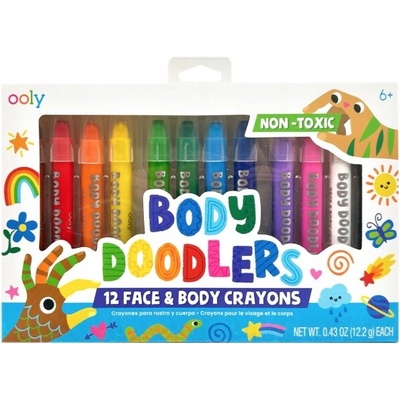 Ooly farbičky na tvár a telo body Doodlers 12 ks