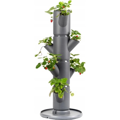 Gusta Garden Květináč plast šedý 27 x 27 x 113 cm