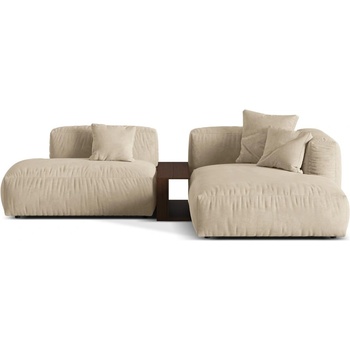 Micadoni Бежов кадифен модулен ъглов диван (десен ъгъл) Martina - Micadoni (MIC_SET1R_120_F1_MARTINA1)