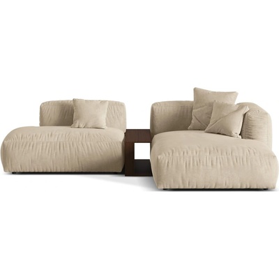 Micadoni Бежов кадифен модулен ъглов диван (десен ъгъл) Martina - Micadoni (MIC_SET1R_120_F1_MARTINA1)