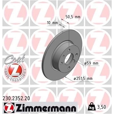 Brzdový kotúč (cena za 1ks) ZIMMERMANN 230.2352.20
