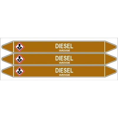 Značení potrubí, diesel,3 ks, 355 × 37 mm PZ 008067