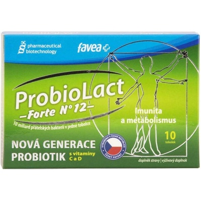 Favea ProbioLact Forte N ° 12 probiotiká s Vitamínom C a D 10 kapsúl