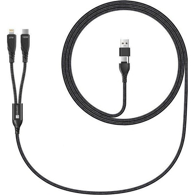 Connect IT CCA-2310-BK Wirez 4in1 1x USB-C, 1x Lightning, 1,25 m, ČERNÝ CCA-2310-BK