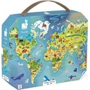 Janod Mapa sveta v kufríku 100 dielov
