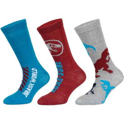 Trenýrkárna Комплект от три - детски чорапи Jurassic World многоцветни (39267/red) Trenýrkárna | Sin Cherven Siv Mnogotsveten | Момчешки | 27-30