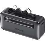 USAMS CD233 аварийно зарядно устройство с Type-C гнездо, 5000 mAh, Type-C + Lightning конектор, ЧЕРНО 5KCD23302 (5KCD23302)