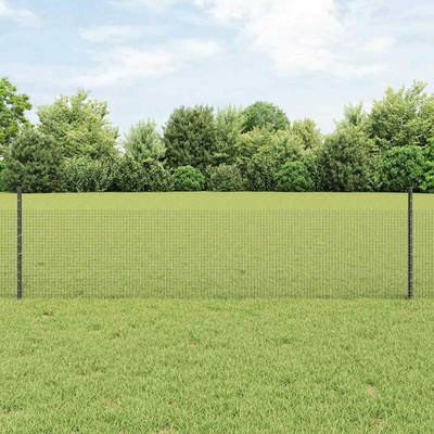 vidaXL Svařovaná drátěná plotovina s tyčkami 100 x 0,5 m Šedá Síťovina