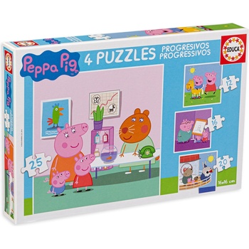 Image 1 of Educa Пъзел Educa 4 в 1 - Приключенията на Пепа (EDU16817)